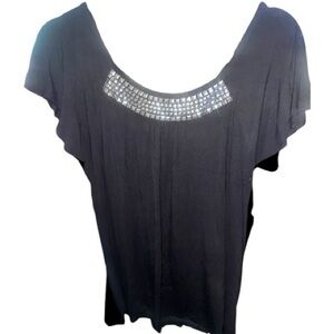 Michael Kors Black Blouse with Silver Detailing